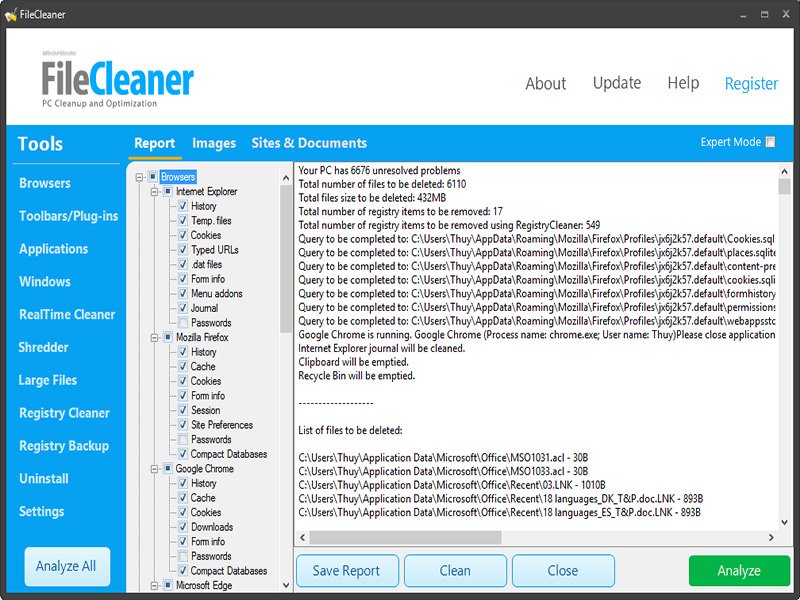 FileCleaner screenshot